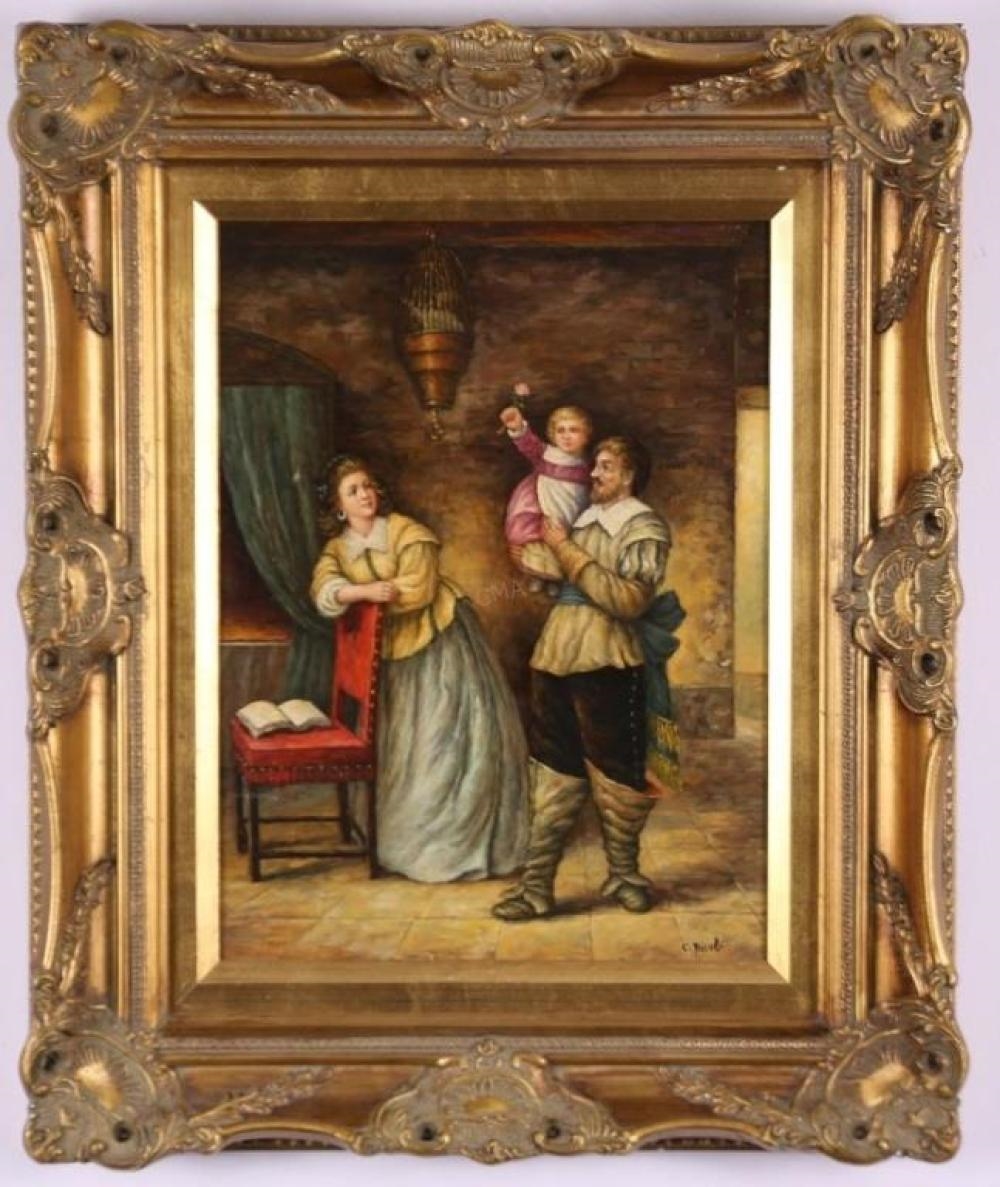 Artwork by C. Jacob, The happy family, Made of Oil On Board