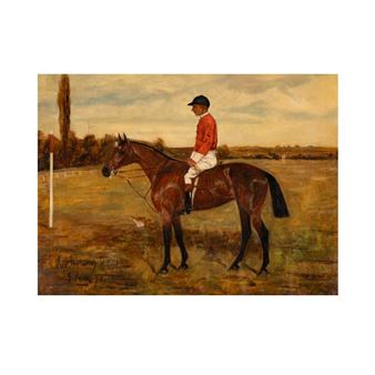 A Bay Horse with Jockey Up - George Pace