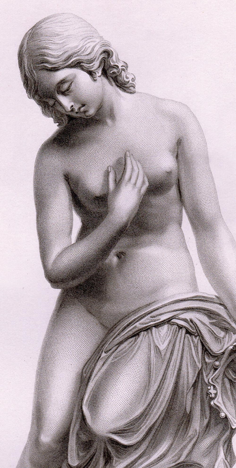 Artwork by John Graham Lough, G. Stodart, The Lost Pleiad, Made of Antique Engraving On Wove Paper