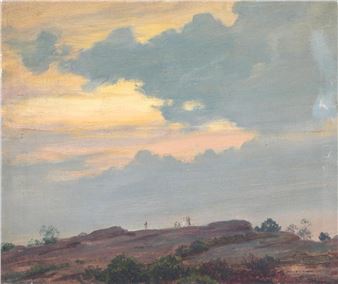 Landscape on Cliff - Charles Courtney Curran