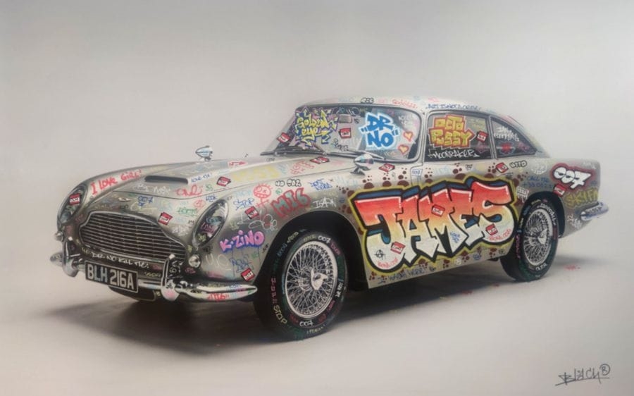 Artwork by Maxim Blachere, Aston Martin, Made of Lithograph Printed On Papier Beaux Arts