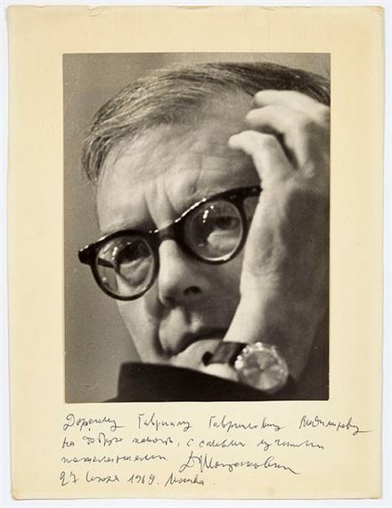 Beautiful photograph of Shostakovich's face, holding his head in his left hand - Dmitry Shostakovich
