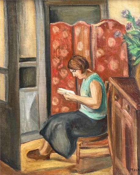 Maurice Mourlot | Marcelline reading - Marcelline in the kitchen ...