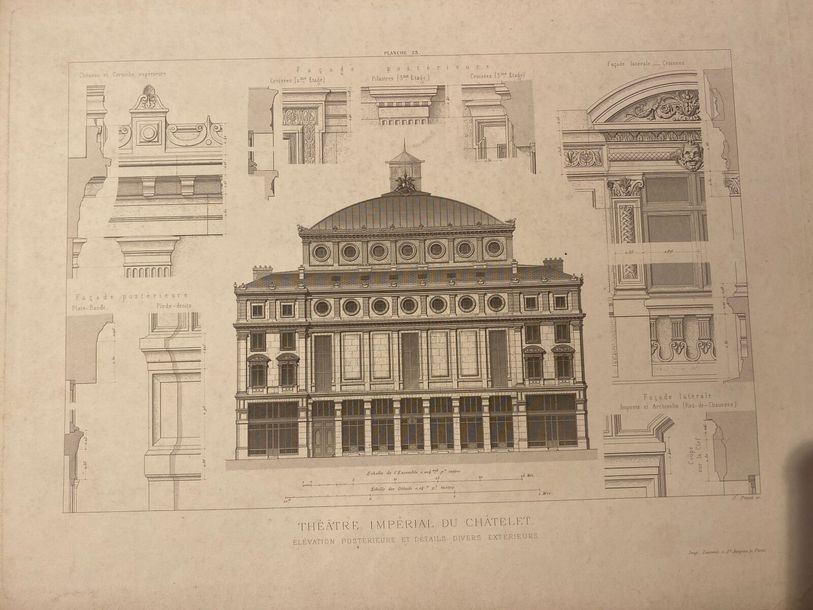 Artwork by Jean Penel, Vue en élévation du Théâtre impérial, Made of Engraving