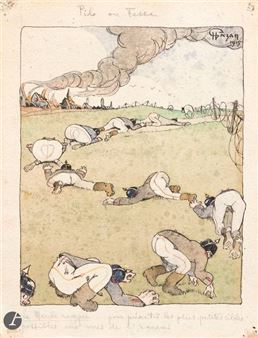 Pile ou fesse, La Marche rampée...pour présenter les plus petites cibles possibles aux vues de l'ennemi - Henry Gazan