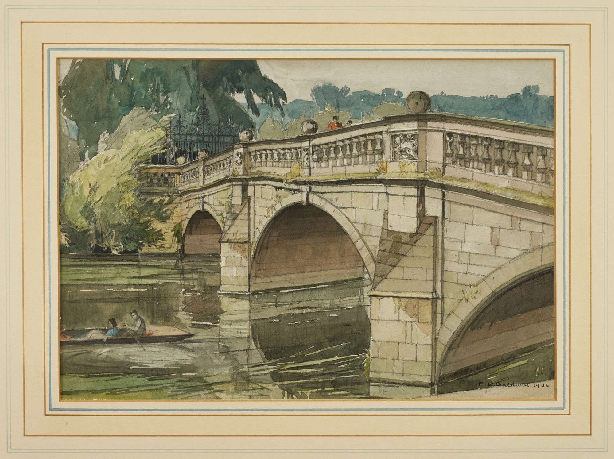 Frederick William Baldwin | Wren's Bridge, Cambridge (1946) | MutualArt