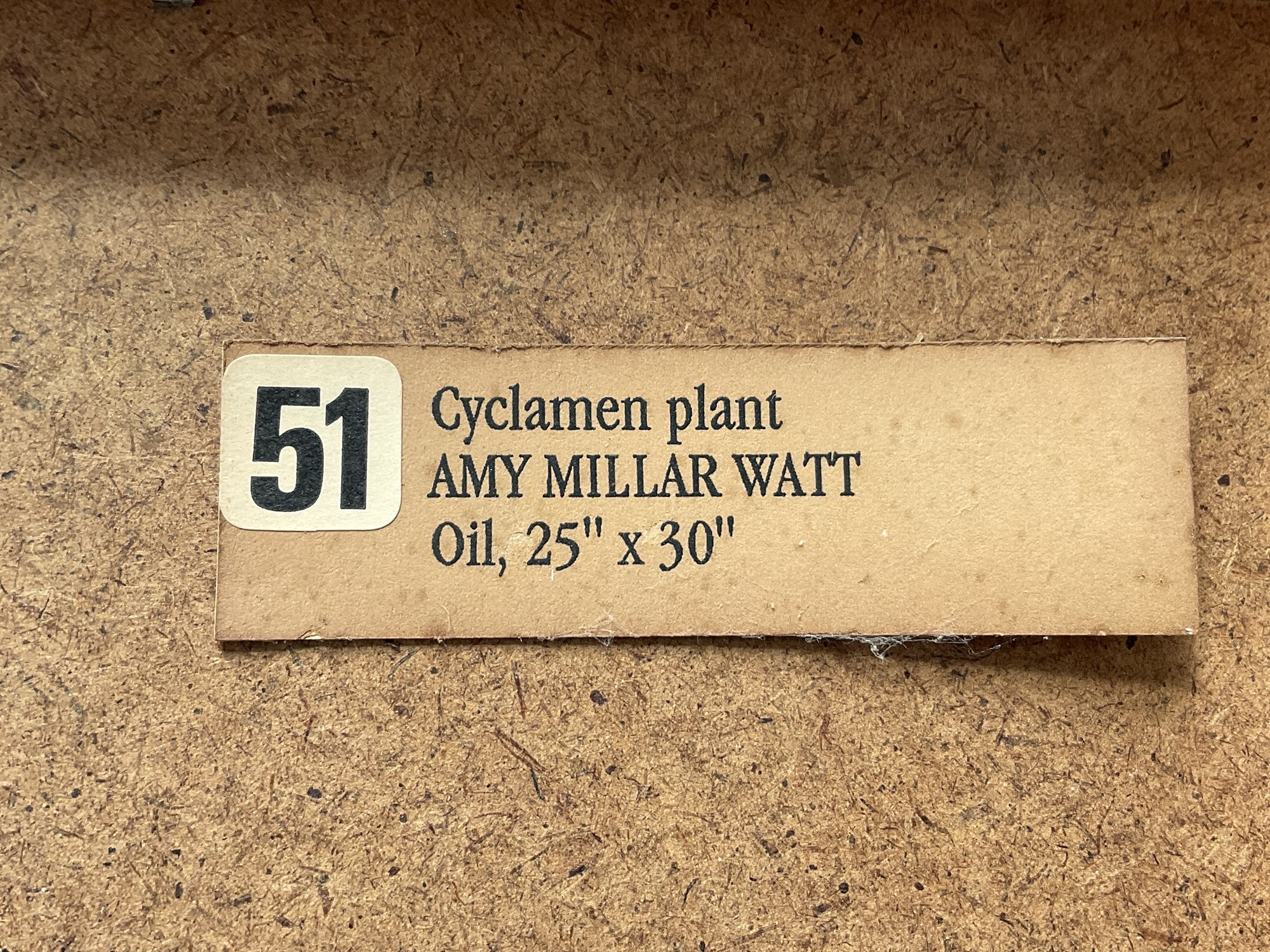 Artwork by Amy Millar Watt, Still Life Cyclamen, Made of Oil on canvas laid on board