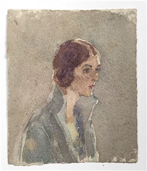 Self-portrait study and studies of Mary - Amy Millar Watt