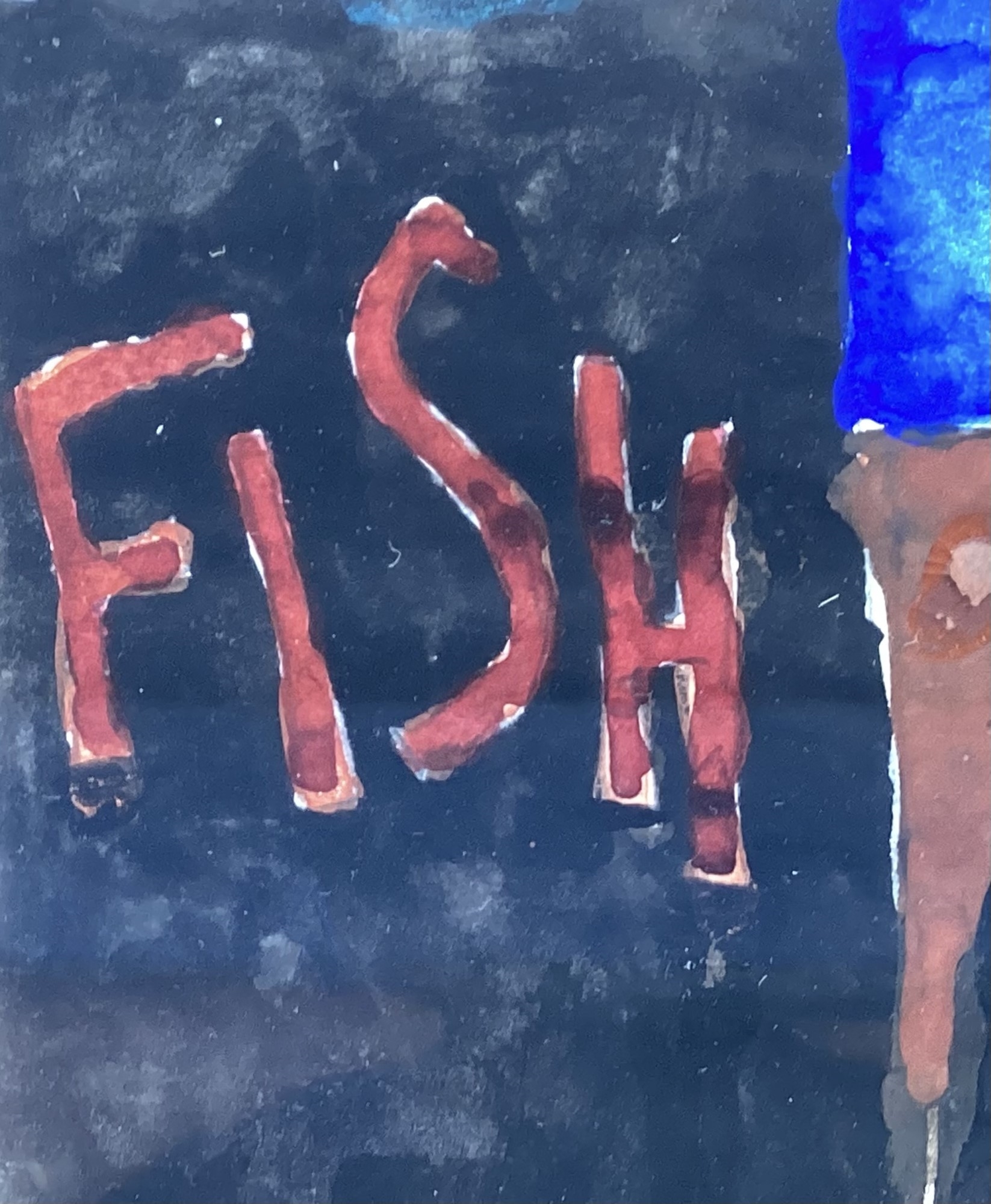 Artwork by Josef Herman, Fish, Made of Watercolour