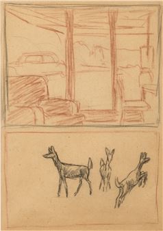 Studies of Room and Deer - Edward Hopper