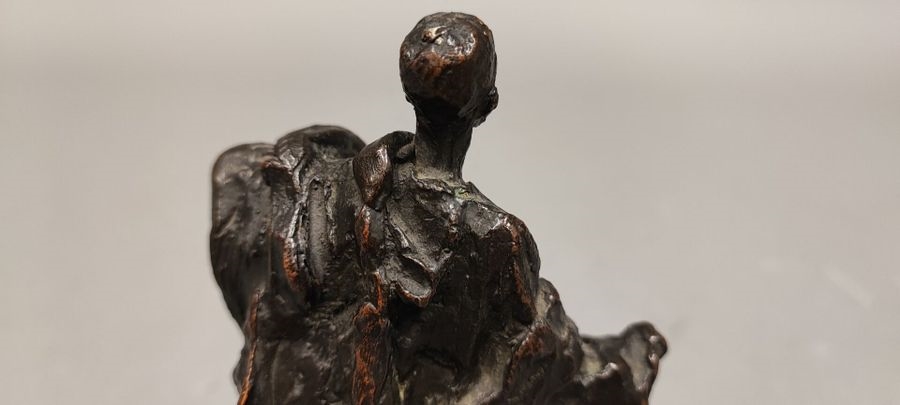 Artwork by Gaston Broquet, Woman with bundles, Made of Bronze