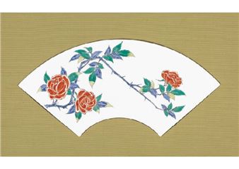 Nigoshide plaque with design of rose - Kakiemon Sakaida XIII