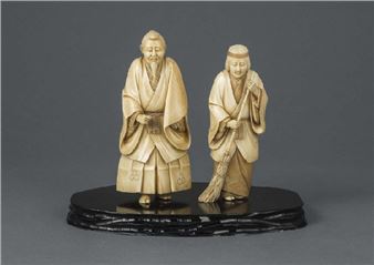 Ivory ornament: Takasago - Yoshida Sosai