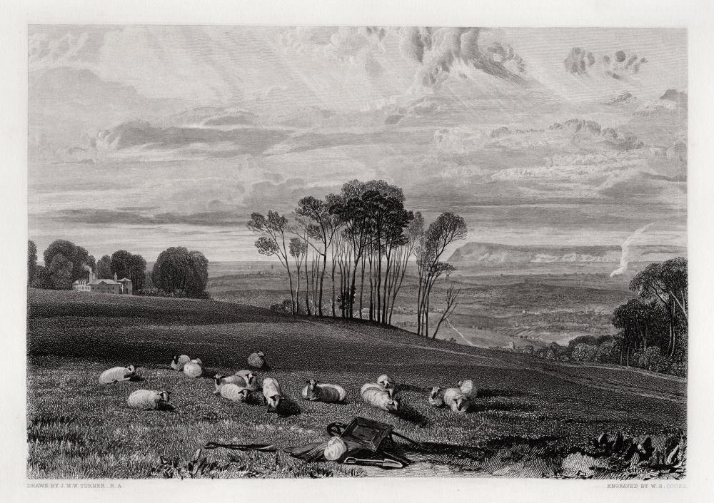 Artwork by Joseph Mallord William Turner, Pevensey Bay from Crowhurst Park, Made of Etching On Wove Paper