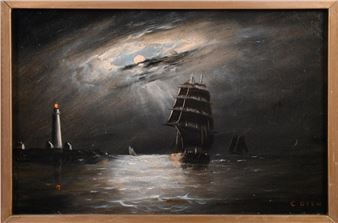 VIEW OFF EASTERN LIGHT, GLOUCESTER, CAPE ANN - 1888 - Clement Drew