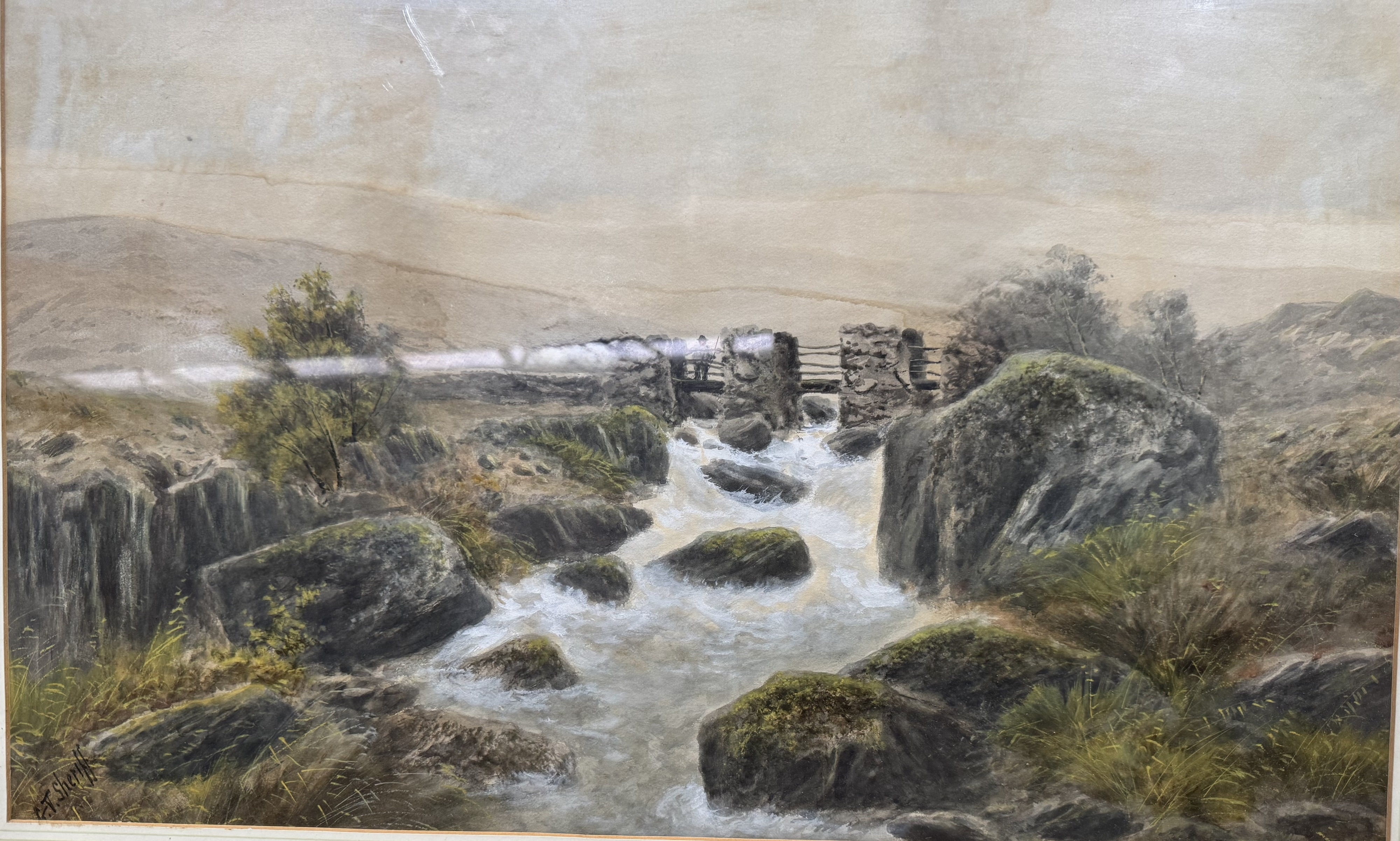 Artwork by Georges Vincent Sheriff, Pont-y-Pant, Lledr valley, Made of Watercolour On Paper