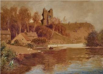KNARESBOROUGH CASTLE FROM THE RIVER NIDD - Adelaide L. Haslegrave