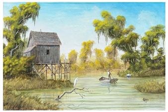 STILT HOUSE FLORIDA PAINTING - Joe D Gibbs