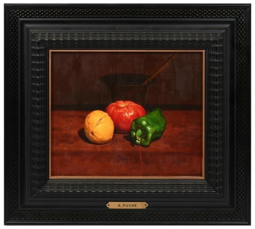 Artwork by Abel Puche, STILL LIFE OF VEGETABLES SIGNED PUCHE, Made of Oil / Panel