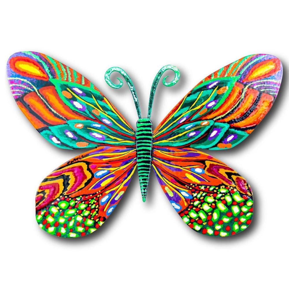 Artwork by Patricia Govezensky, Butterfly, Made of Original Painting On Cutout Steel