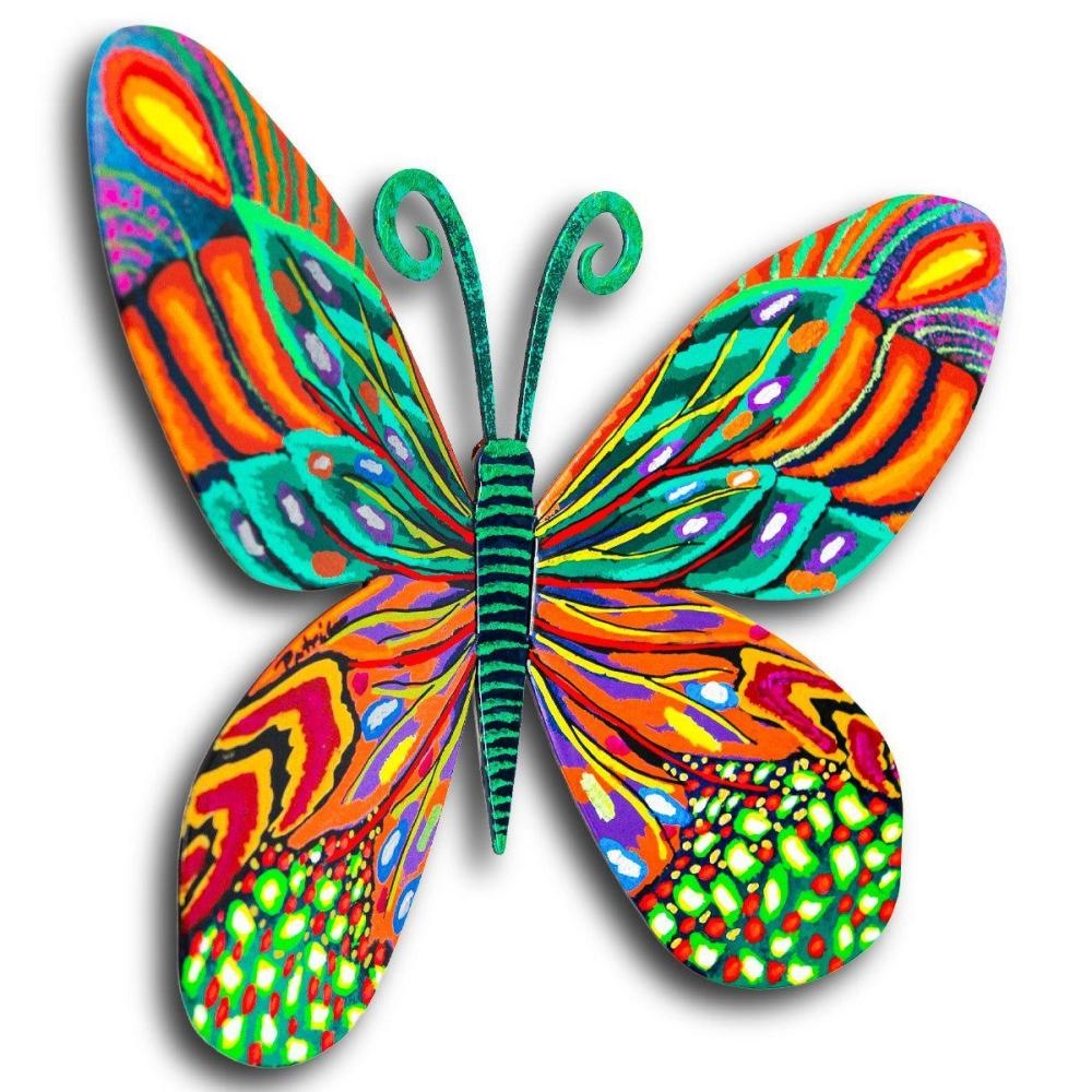 Artwork by Patricia Govezensky, Butterfly, Made of Original Painting On Cutout Steel