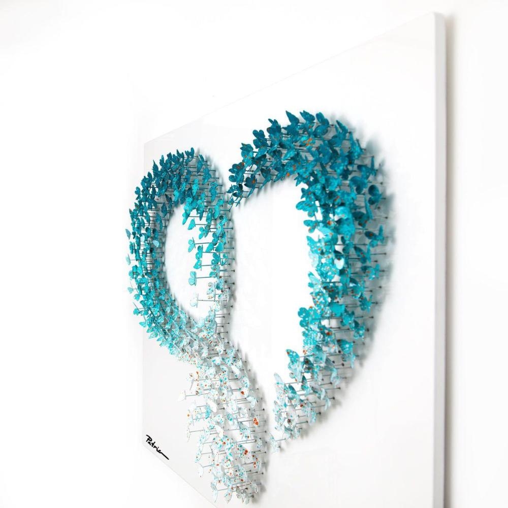 Artwork by Patricia Govezensky, Infinite Love, Made of Original 3D Metal Art On Wood