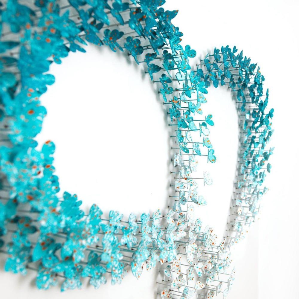 Artwork by Patricia Govezensky, Infinite Love, Made of Original 3D Metal Art On Wood