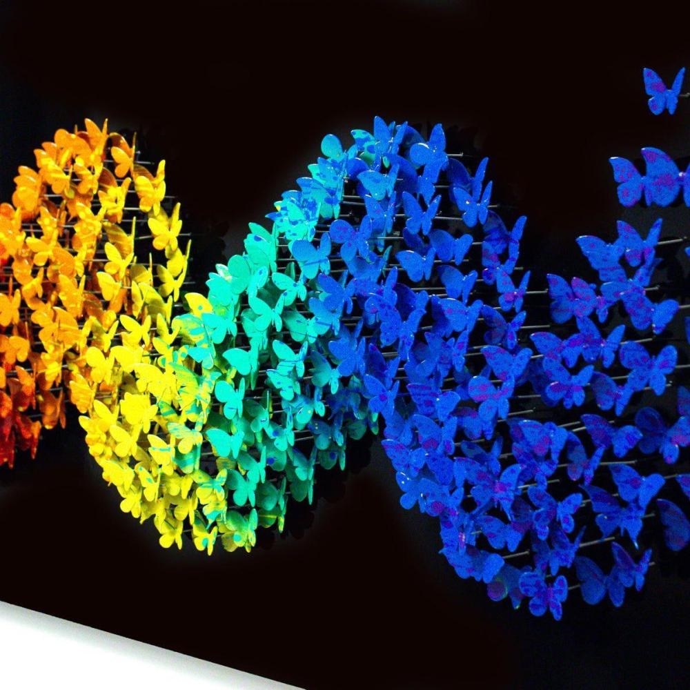 Artwork by Patricia Govezensky, Fly Away, Made of Original 3D Metal Art On Wood