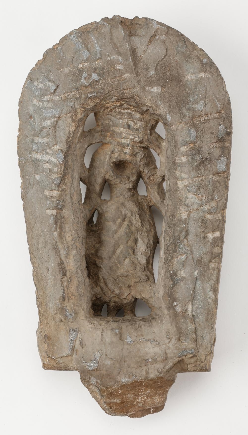 Artwork by Nepalese School, Carved Grey Stone Figure of Padmapani, Made of Grey Stone