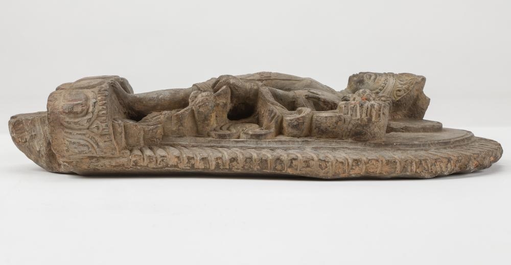 Artwork by Nepalese School, Carved Grey Stone Figure of Padmapani, Made of Grey Stone