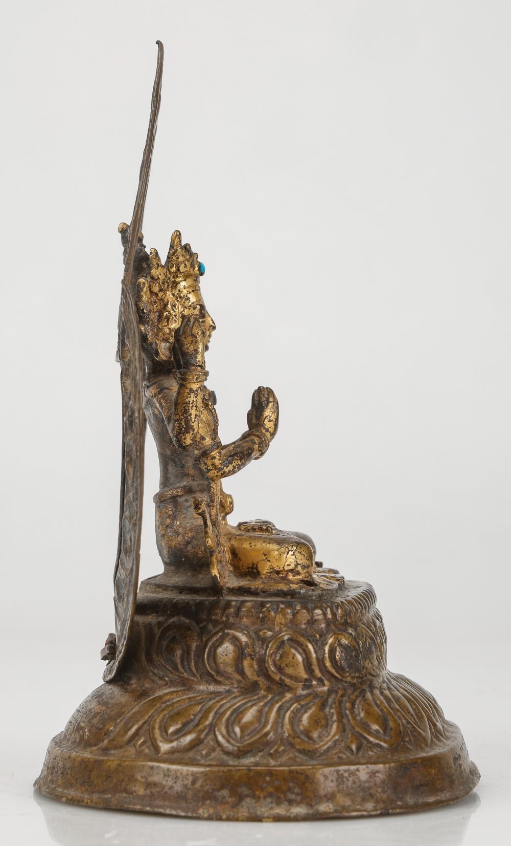 Artwork by Tibetan School, 15th Century, Gilt Copper Alloy Figure of Shadakshari Lokeshvara, Made of Gilt Copper Alloy