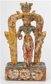Antique Sri Lankan Hindu Shrine Figure Of A Female Deity Goddess - Sri Lankan School, 19th Century