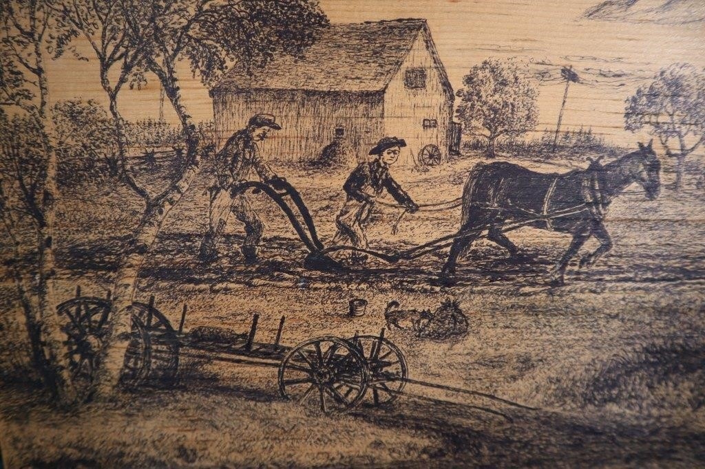 Artwork by Harold Cromwell, Back in the good old days, Made of Pen On Plywood Board