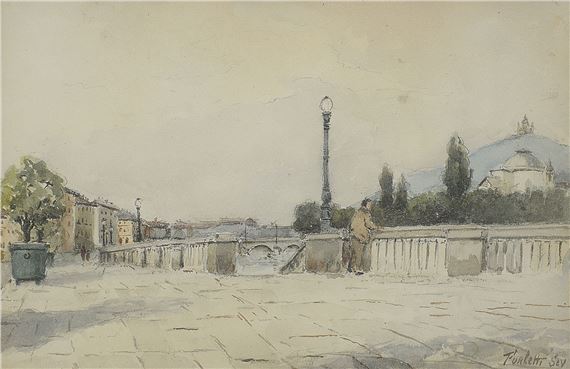 Along the Po in Turin by Severino Furletti