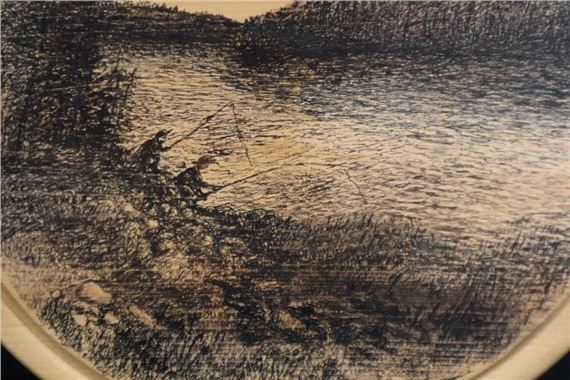 Nova Scotia folk art icon original ink drawing on wooden plaque