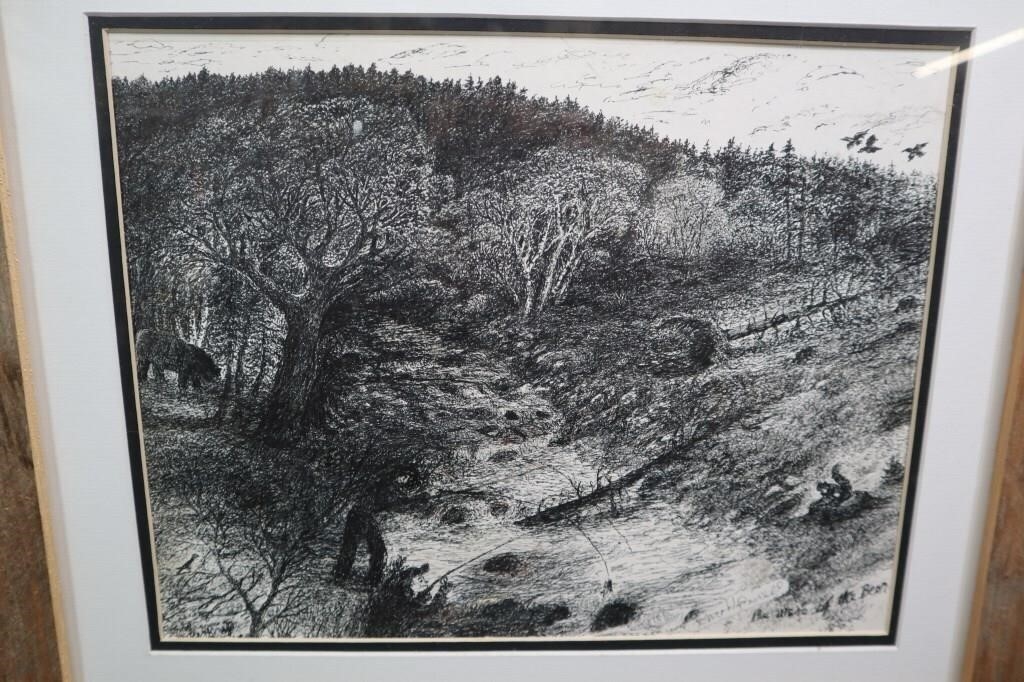 Artwork by Harold Cromwell, Beware the Bear, Made of Ink Drawing