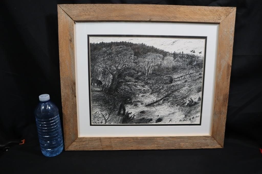 Artwork by Harold Cromwell, Beware the Bear, Made of Ink Drawing