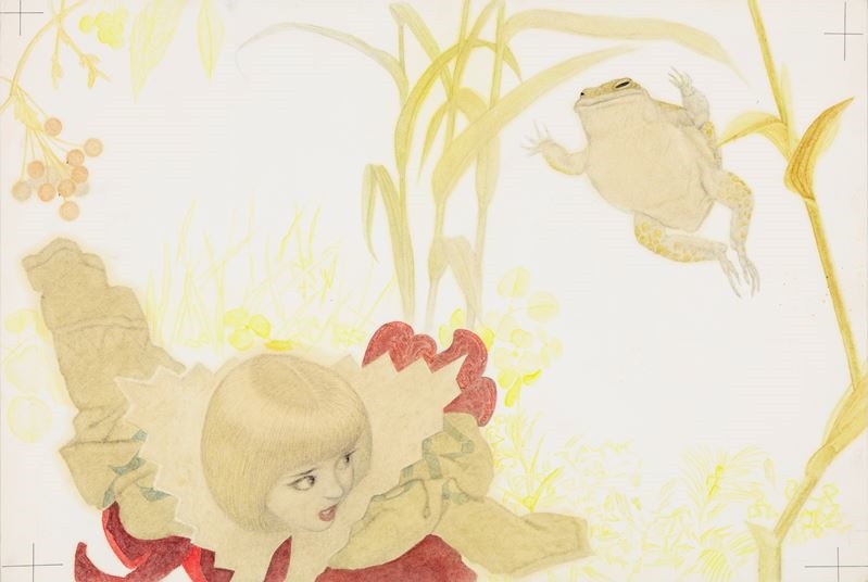 Artwork by Ugo Fontana, The Frog Prince, Made of Pastels, Tempera And Watercolor On Cardboard