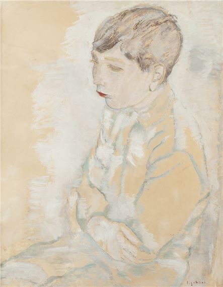 Seated Boy by Leopold Gottlieb, 1930s