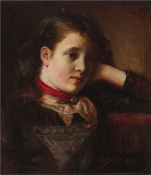 PORTRAIT OF A GIRL by Alexander Garden Sinclair, 1915