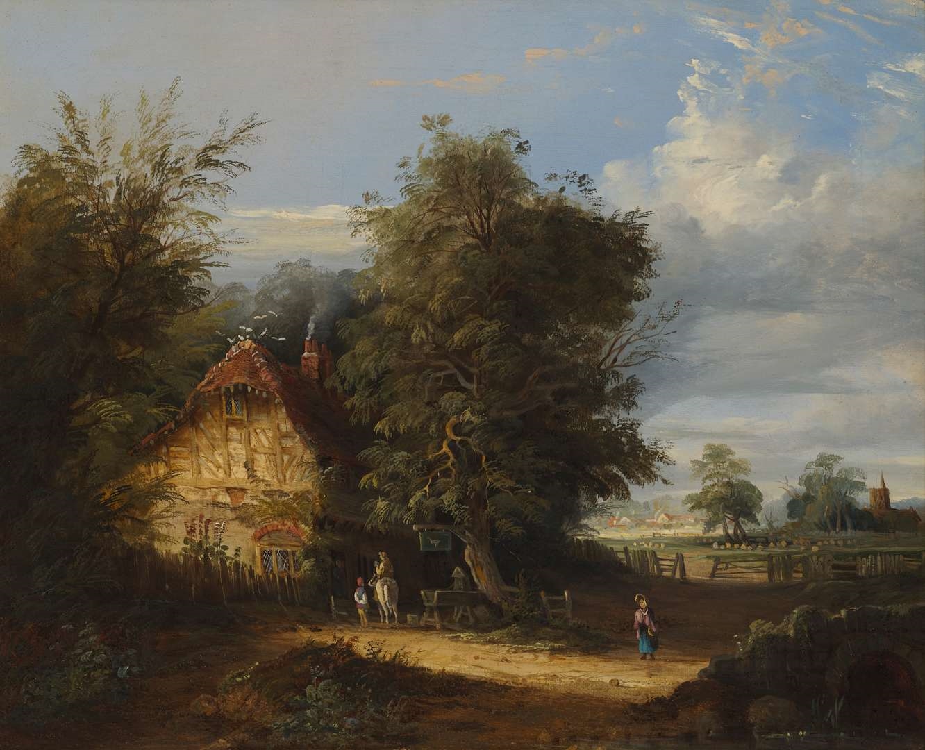 Artwork by John Berney Crome, THE WHITE GOOSE, Made of Oil On Canvas