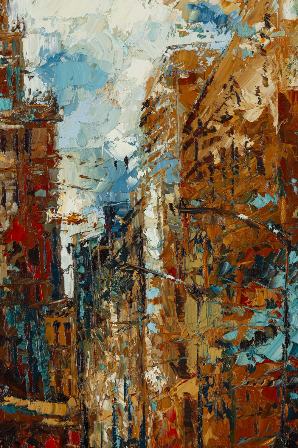 Artwork by Krystyna Róż-Pasek, City woven with colors, Made of oil/canvas