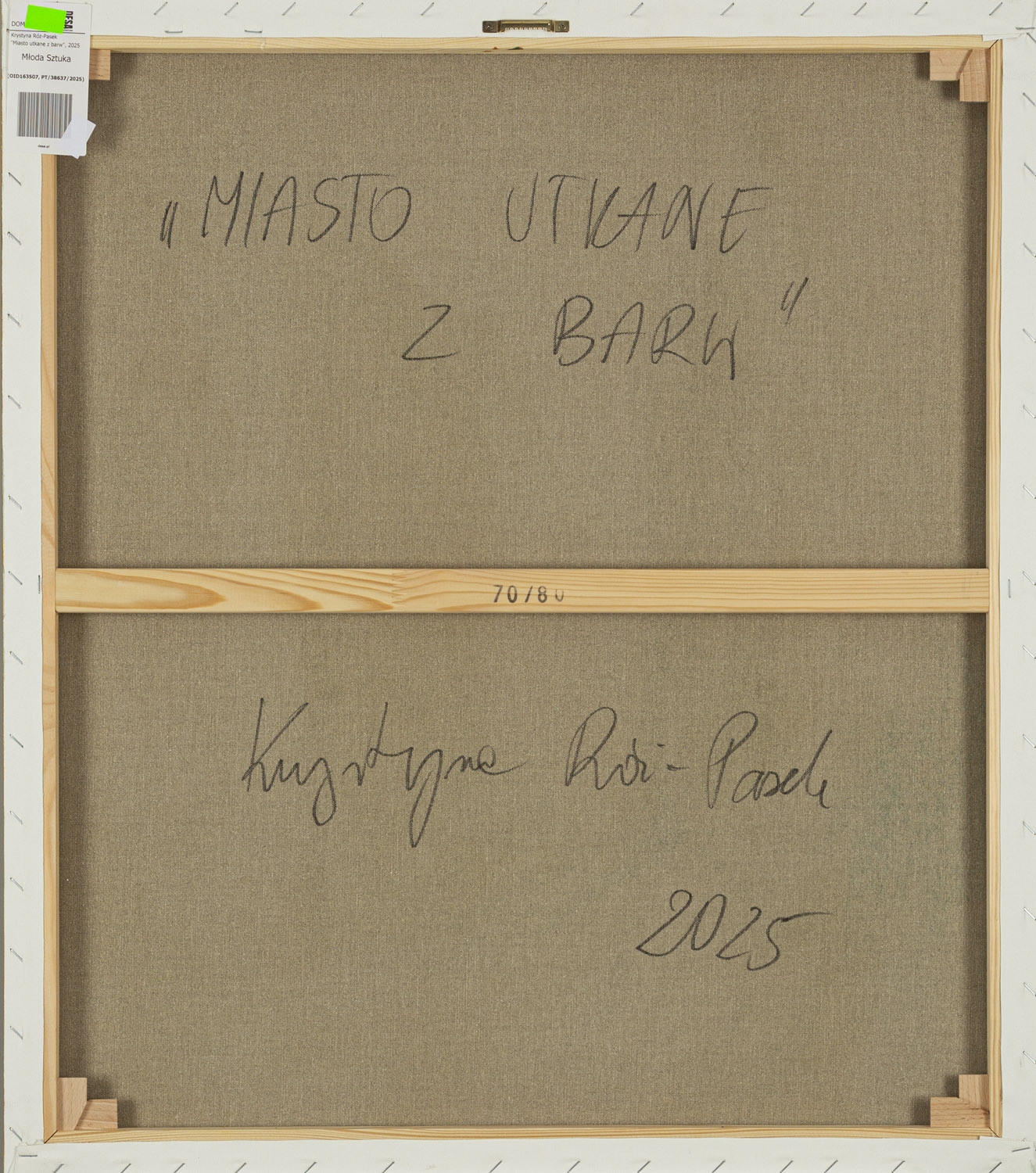 Artwork by Krystyna Róż-Pasek, City woven with colors, Made of oil/canvas