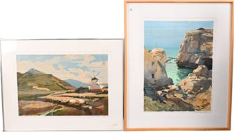 Windmill on a Hill;The Cliff - Everett Raymond Kinstler