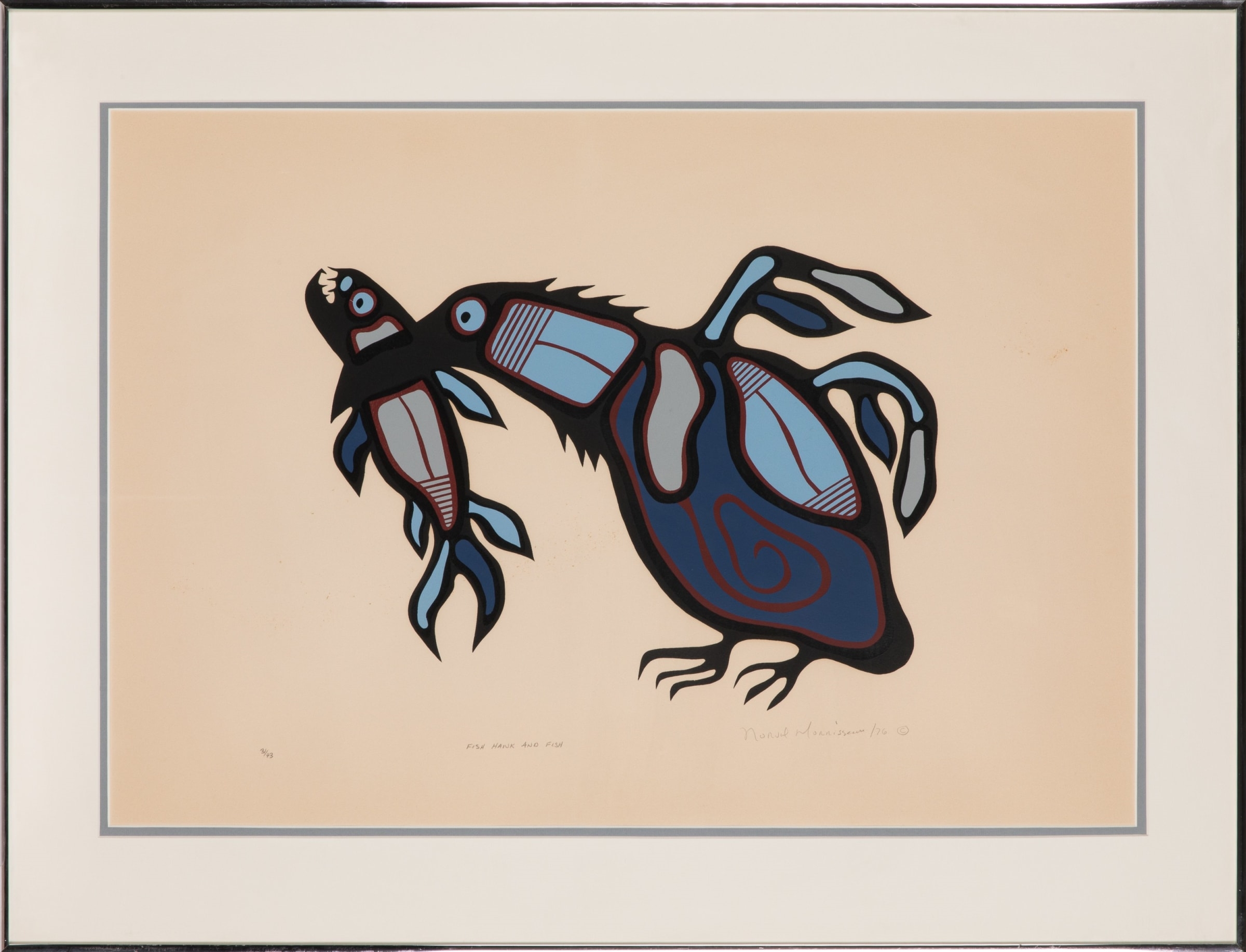 Norval Morrisseau | Fish Hawk and Fish (1976) | MutualArt
