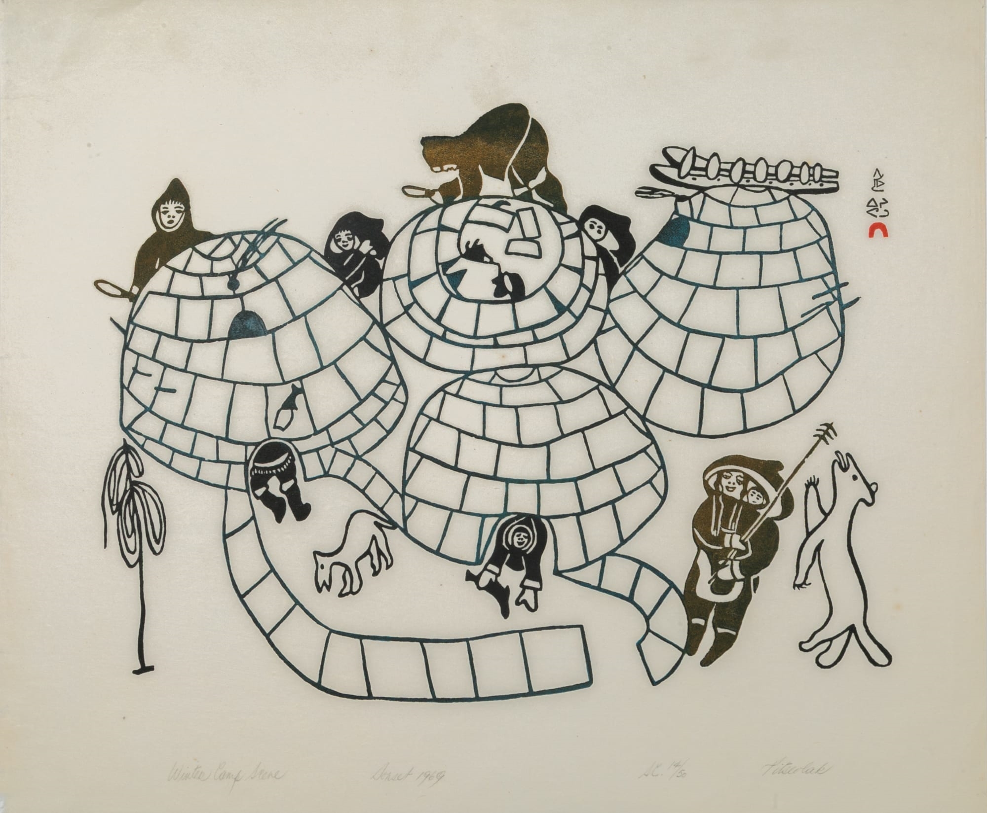 Pitseolak Ashoona | Winter Camp Scene (1969) | MutualArt
