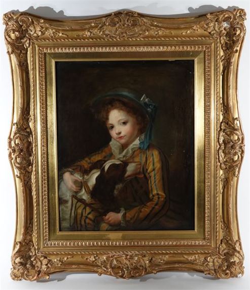 Jeanne-Philiberte Ledoux | Portrait of a child with a dog | MutualArt