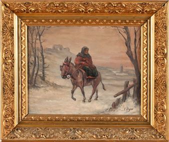 Femme sur un âne - F. de Vigne