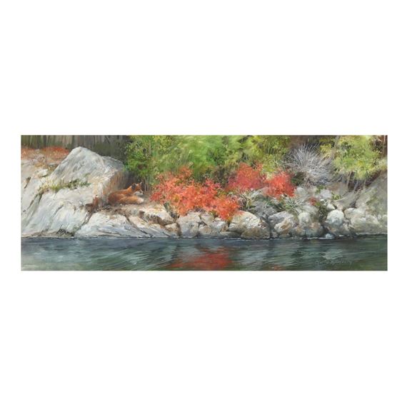 At Rest (Red Fox & Water by Morten E. Solberg