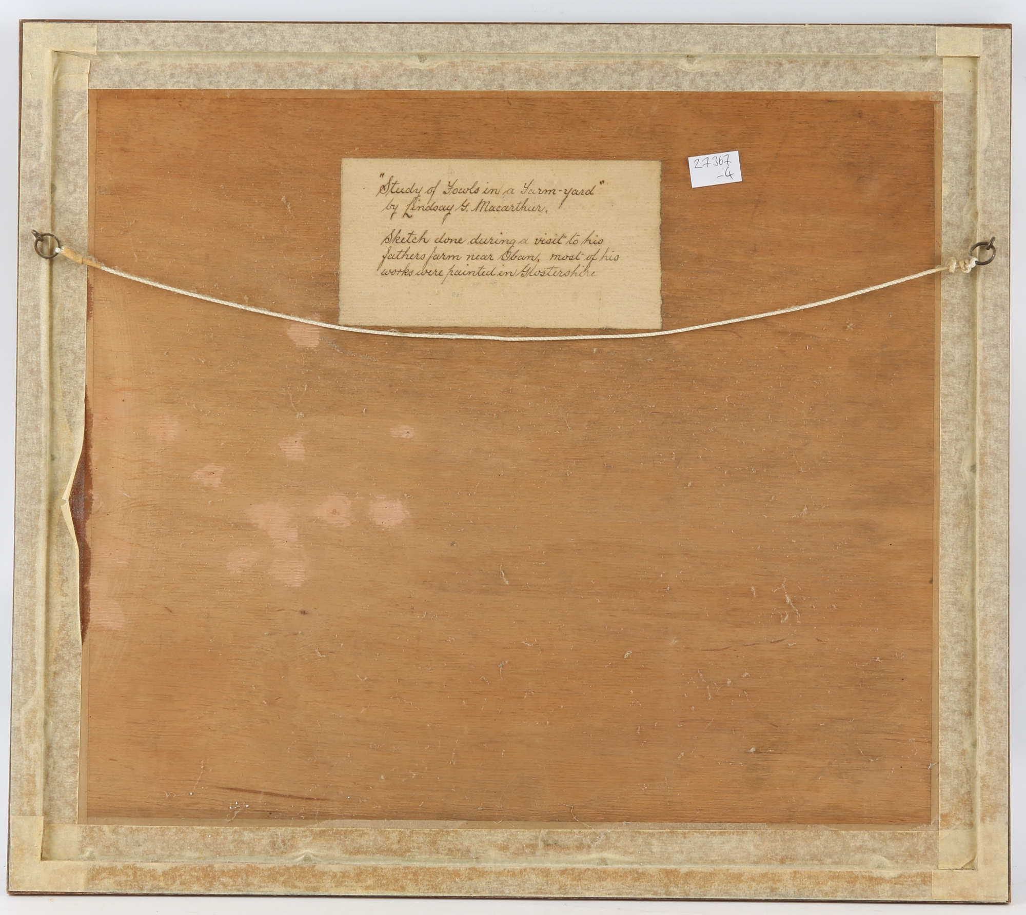 Artwork by Lindsay Grandison Macarthur, Study of Fowls in a Farmyard, Made of Watercolour